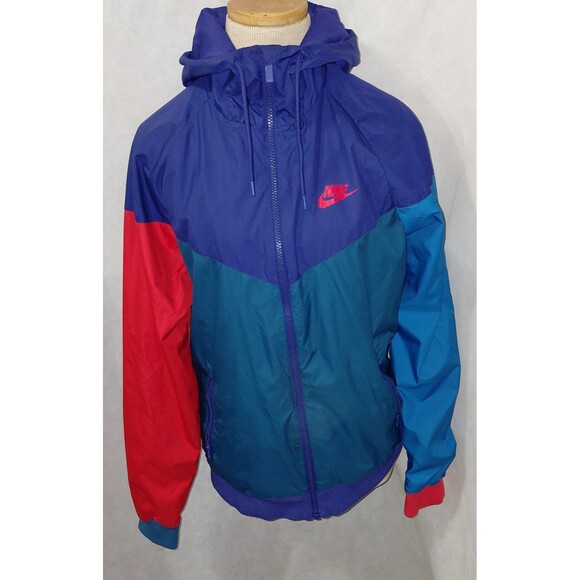 Y2K Nike Sportswear Windrunner Hooded Jacket Womens Small Multicolor Colorblock - Picture 2 of 13